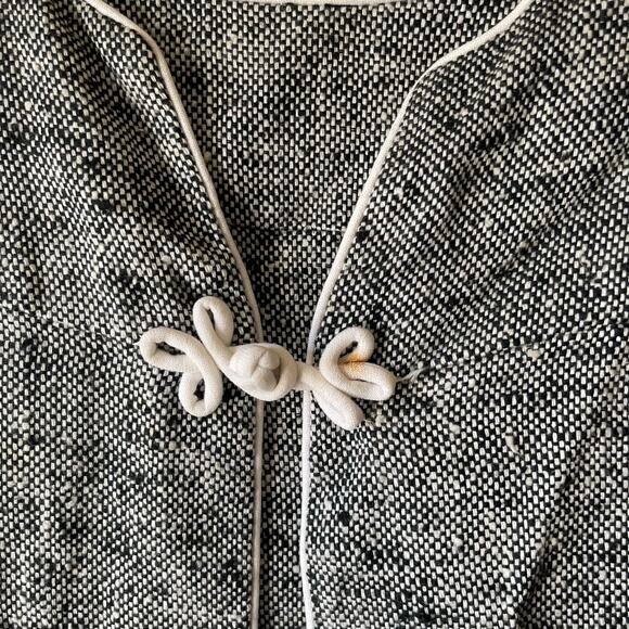 Vintage 60s Mod Tweed Two Piece Dress and Jacket Set Gray Jackie O Style Size XS - Picture 2 of 8